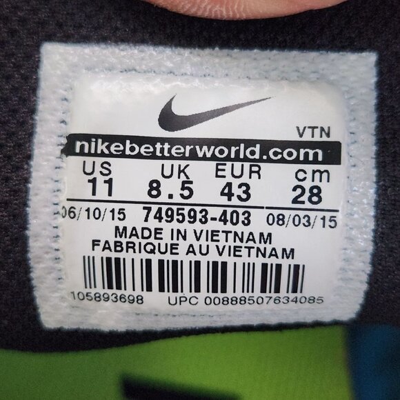 Nike Free 5.0 749593-403 Black Ruining Shoes Size 11 - Picture 8 of 8